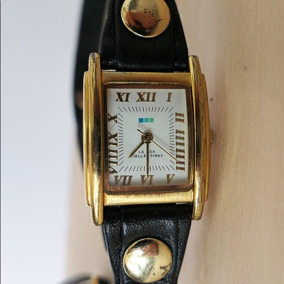 La Mer studded black leather wrap watch - Picture 4 of 4